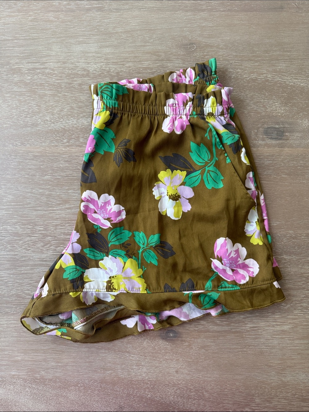 aerie Floral Satin Sleep Shorts | L